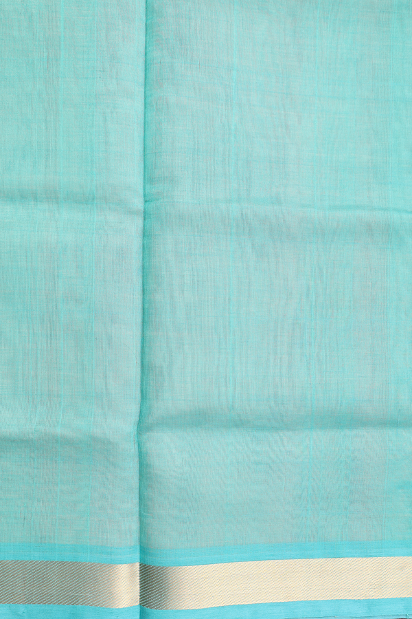 Silk Cotton Saree In Brown With Contrast Border