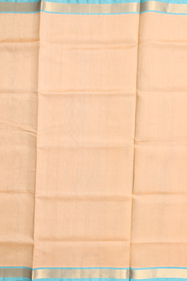 Silk Cotton Saree In Brown With Contrast Border