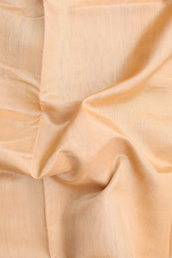 Silk Cotton Saree In Brown With Contrast Border