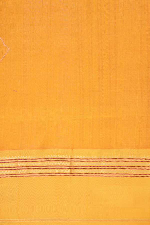 Silk Cotton Saree In Crimson Red With Stripes Design