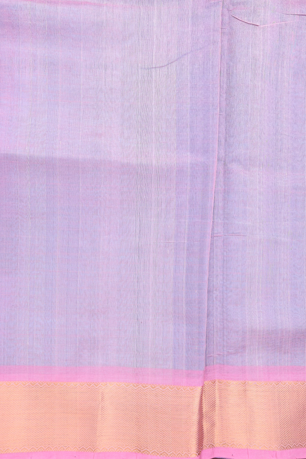 Silk Cotton Saree In Cerulean Blue With Checks Design