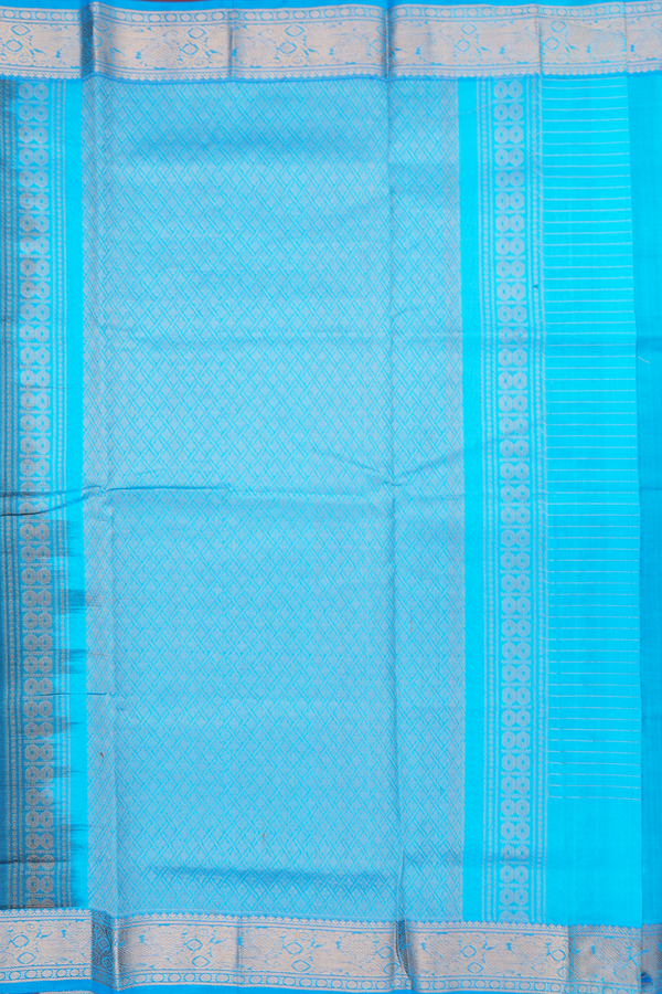 Silk Cotton Saree In Coffee Brown With Checks Design