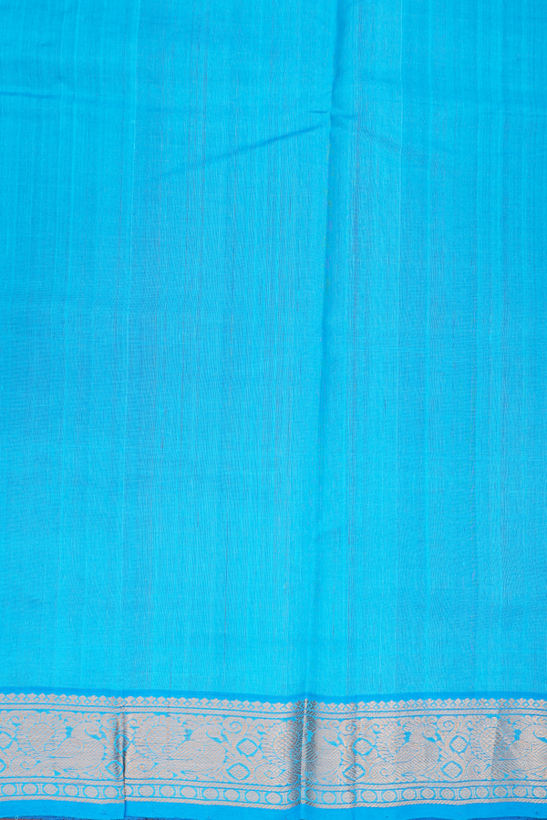 Silk Cotton Saree In Coffee Brown With Checks Design