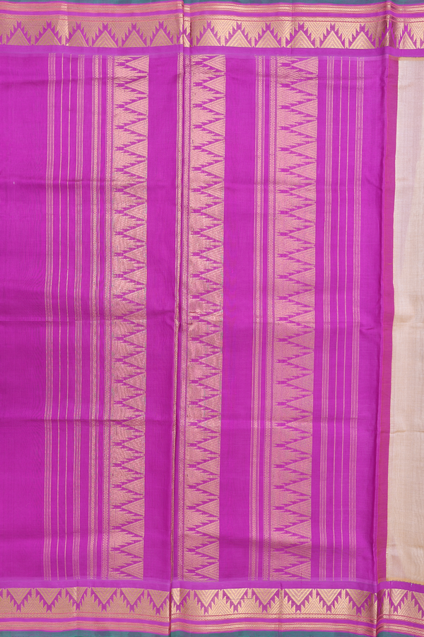 Silk Cotton Saree In Coffee Cream With Contrast Border