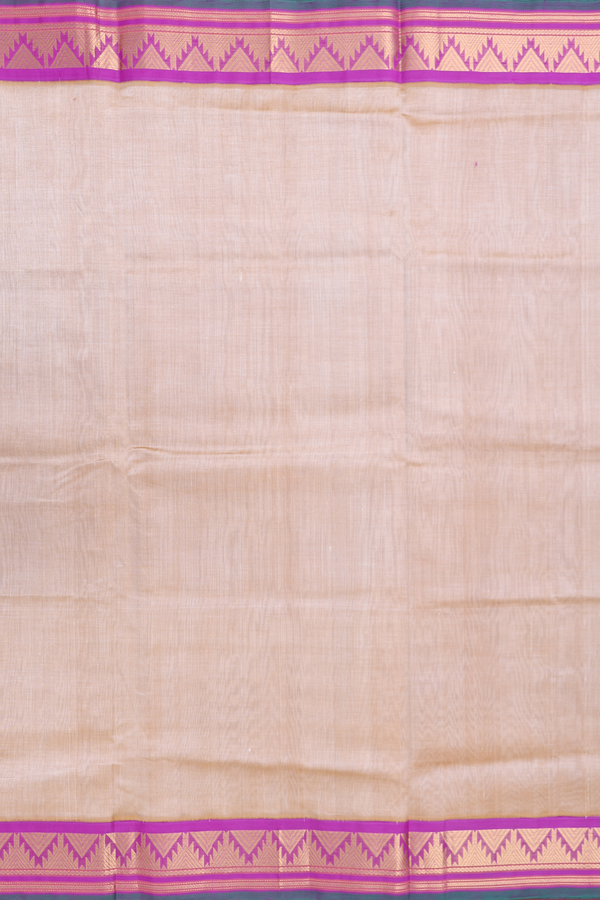 Silk Cotton Saree In Coffee Cream With Contrast Border