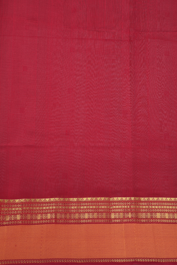 Silk Cotton Saree In Coffee Cream With Threadwork Buttas
