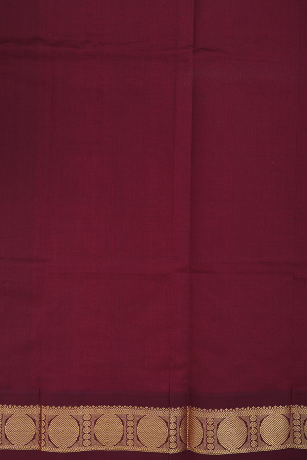 Silk Cotton Saree In Coral Pink With Checks Design