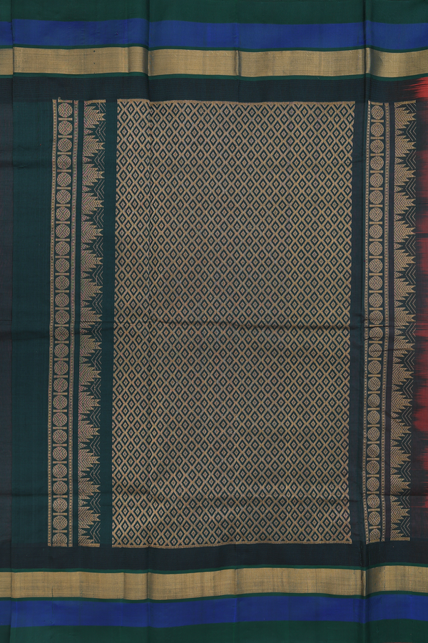 Silk Cotton Saree In Coral Pink With Contrast Border