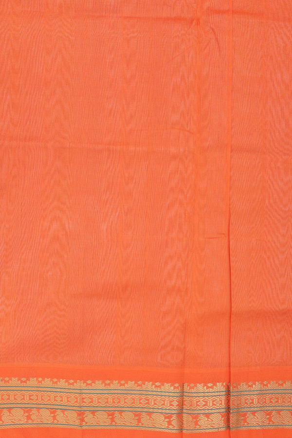 Silk Cotton Saree In Cream Color With Contrast Border