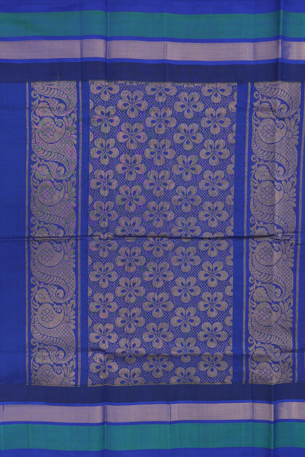 Silk Cotton Saree In Crimson Red With Contrast Border