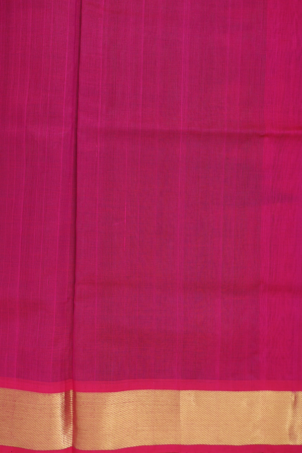 Silk Cotton Saree In Dark Green With Rudraksh Buttas