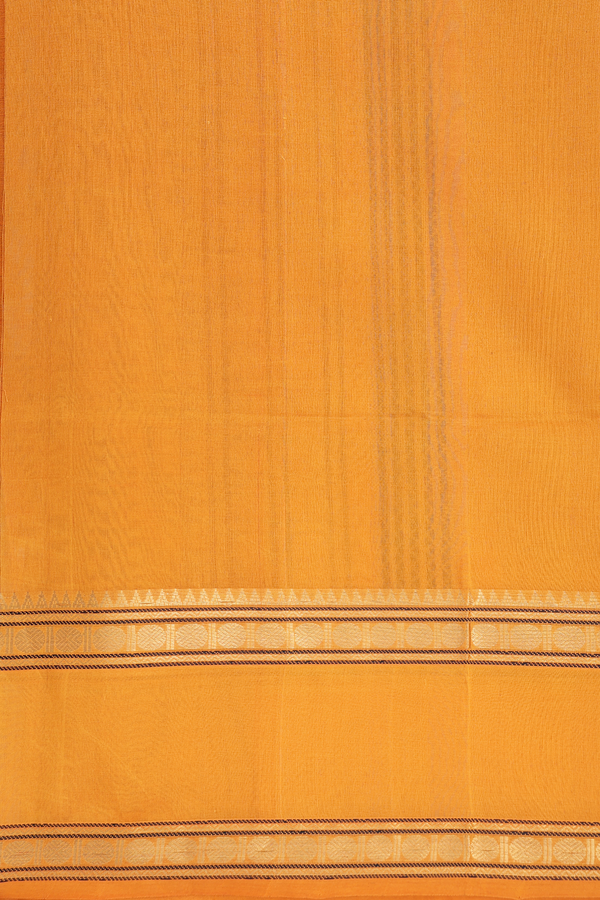 Silk Cotton Saree In Bottle Green With Threadwork Buttas