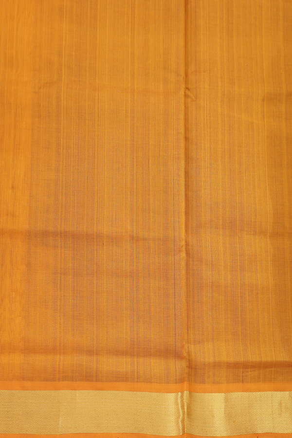 Silk Cotton Saree In Dark Oak Brown With Rudraksh Buttas