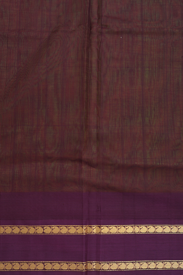 Silk Cotton Saree In Dual Tone With Contrast Border