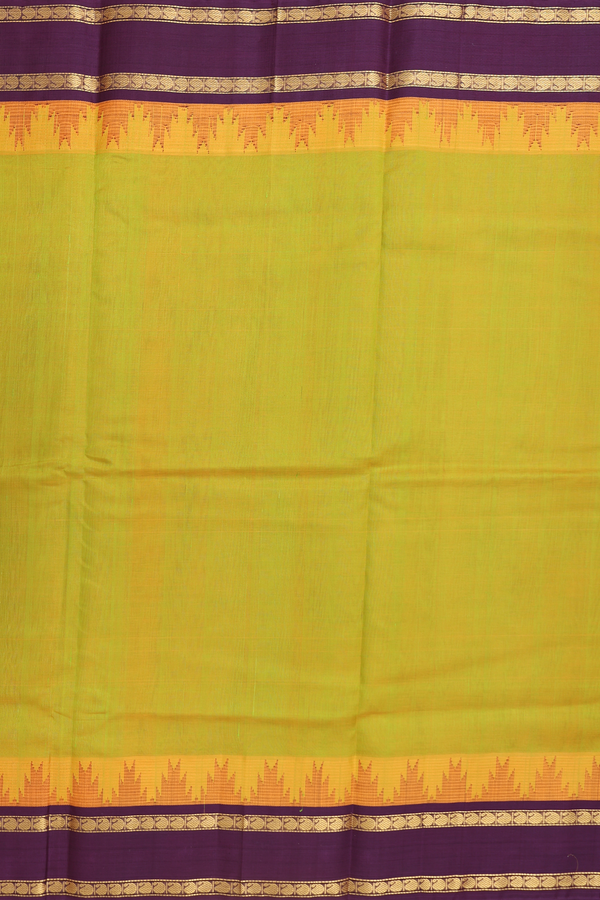 Silk Cotton Saree In Dual Tone With Contrast Border