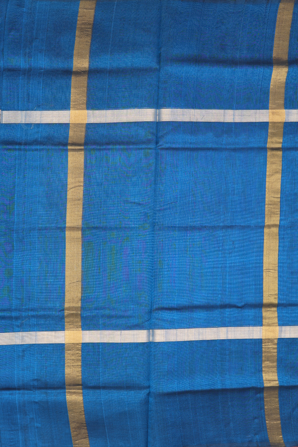 Silk Cotton Saree In Dual Tone With Stripes Design