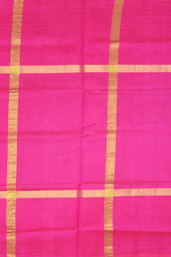Silk Cotton Saree In Dual Tone With Stripes Design
