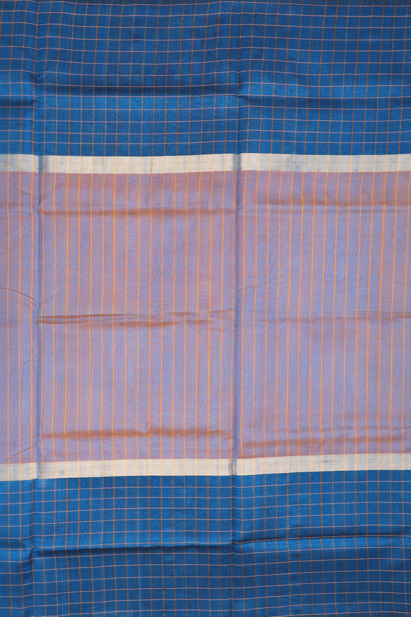 Silk Cotton Saree In Dual Tone With Stripes Design