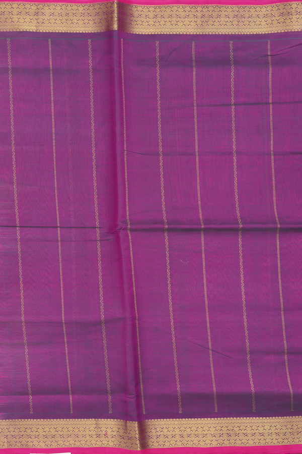 Silk Cotton Saree In Dual Tone With Stripes Design