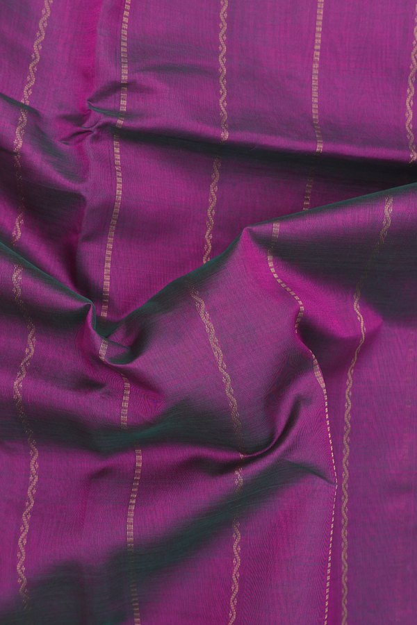 Silk Cotton Saree In Dual Tone With Stripes Design