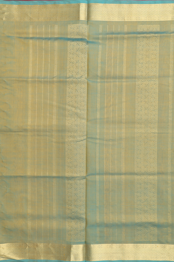 Silk Cotton Saree In Dual Tone With Threadwork Buttas