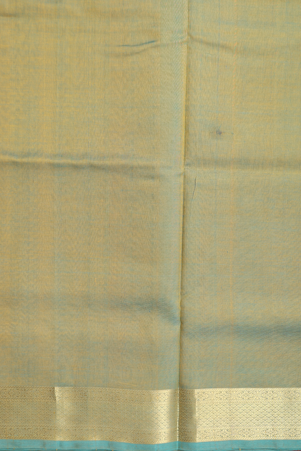 Silk Cotton Saree In Dual Tone With Threadwork Buttas