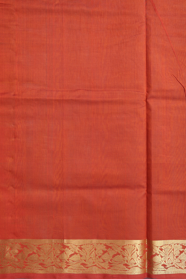 Silk Cotton Saree In Dual Tone With Threadwork Buttas