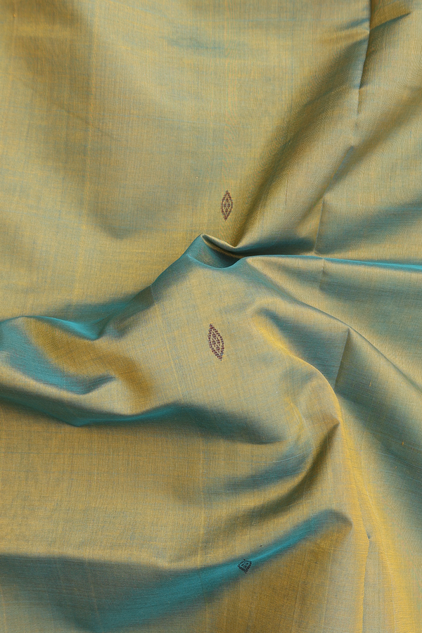 Silk Cotton Saree In Dual Tone With Threadwork Buttas