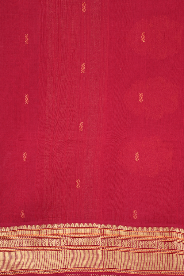 Silk Cotton Saree In Dusty Brown With Checks Design