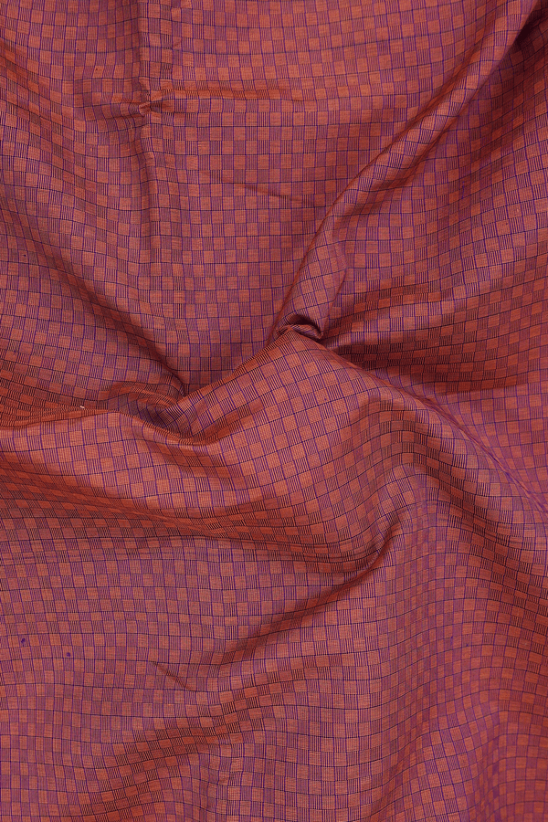 Silk Cotton Saree In Dusty Red With Paai Madippu Kattai
