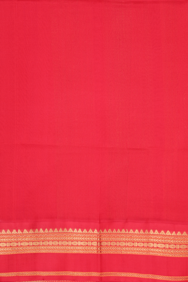 Silk Cotton Saree In Forest Green With Threadwork Buttas