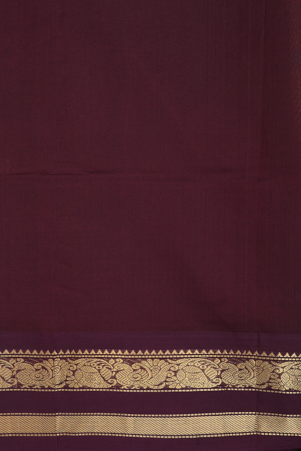 Silk Cotton Saree In Golden Yellow With Printed Design