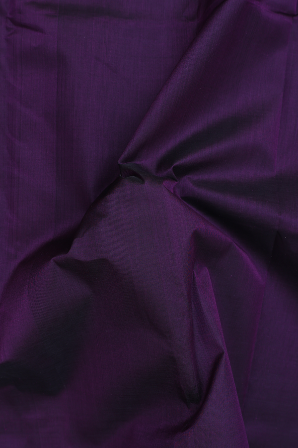 Silk Cotton Saree In Purple With Contrast Border