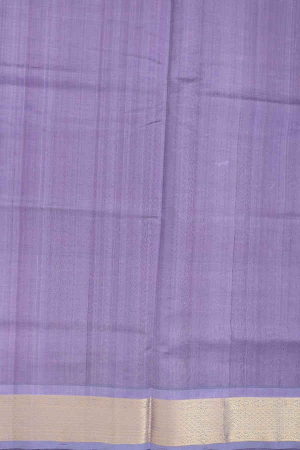 Silk Cotton Saree In Purple With Stripes Design