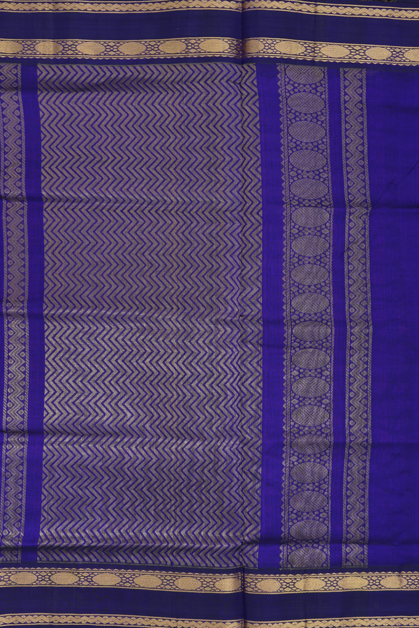 Silk Cotton Saree In Green And Orange With Checks Design