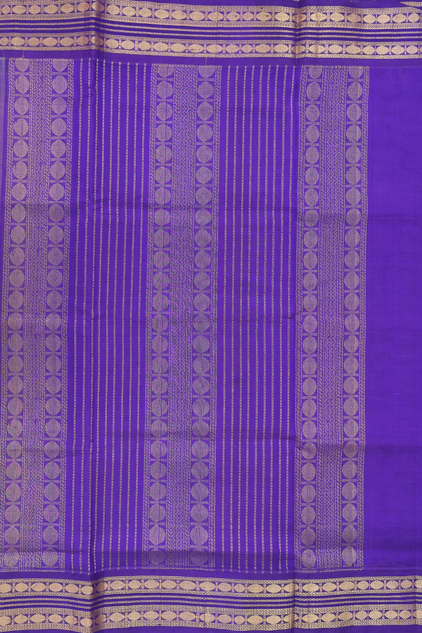 Silk Cotton Saree In Green And Yellow With Rudraksh Border