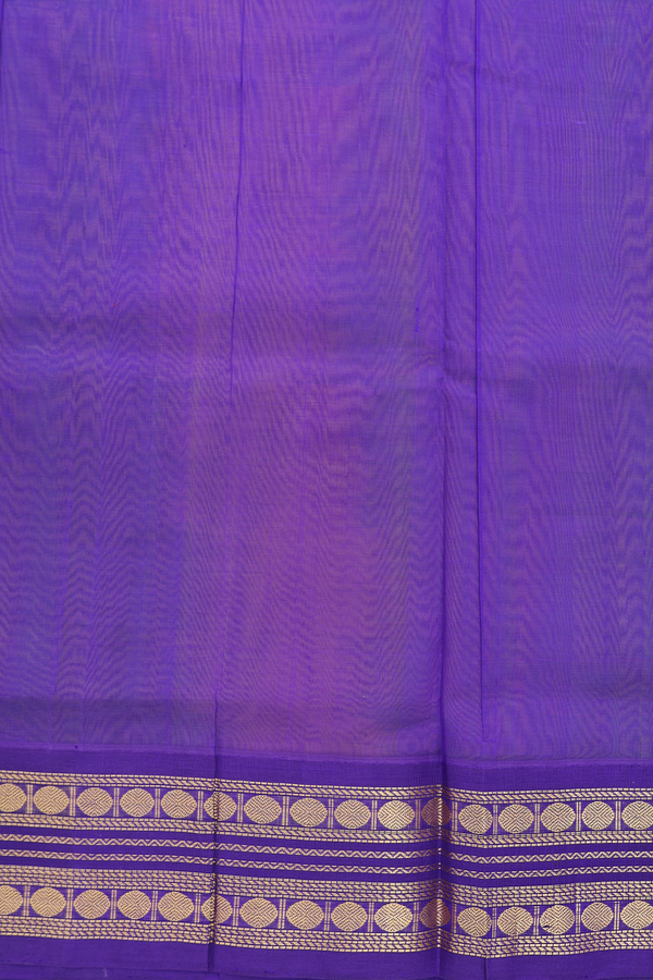 Silk Cotton Saree In Green And Yellow With Rudraksh Border