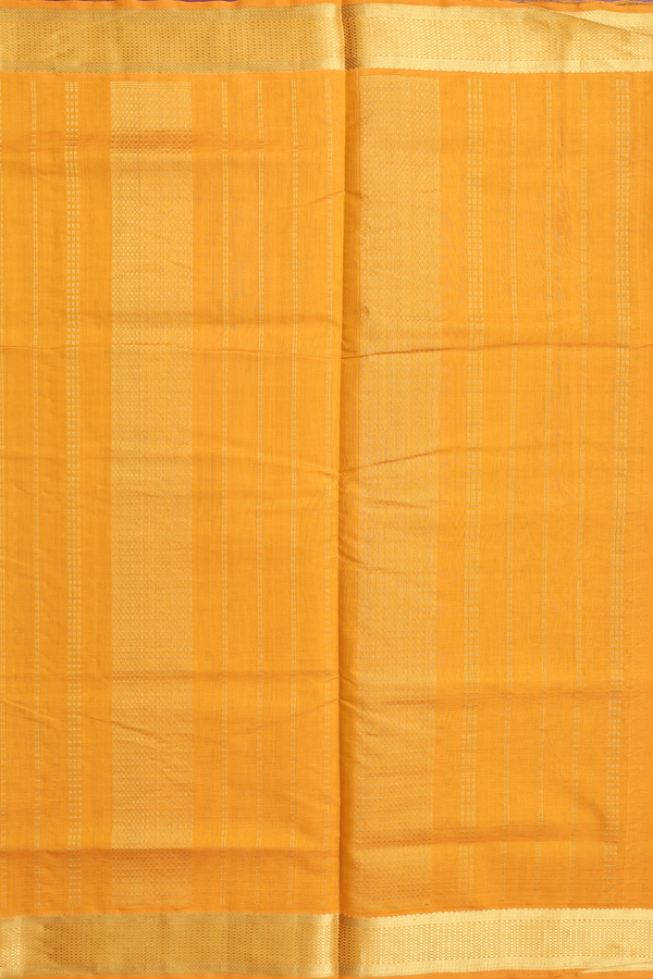 Silk Cotton Saree In Greenish Brown With Paai Madippu Kattai