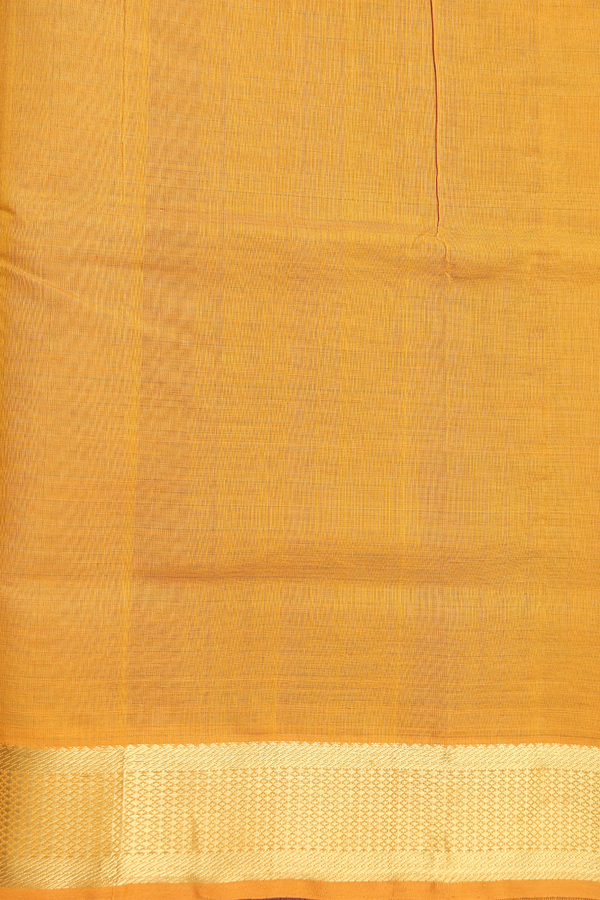 Silk Cotton Saree In Greenish Brown With Paai Madippu Kattai