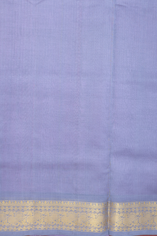 Silk Cotton Saree In Lavender With Stripes Design