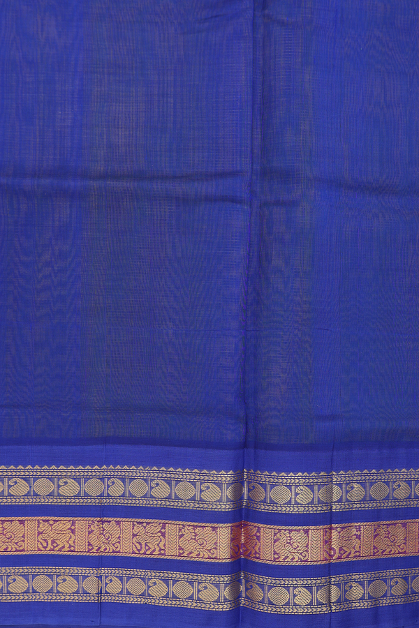 Silk Cotton Saree In Lime Green With Stripes Along Buttas