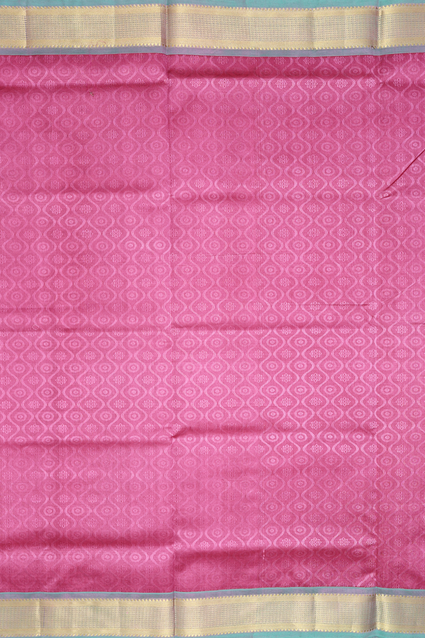 Silk Cotton Saree In Mauve Pink With Scallop Design