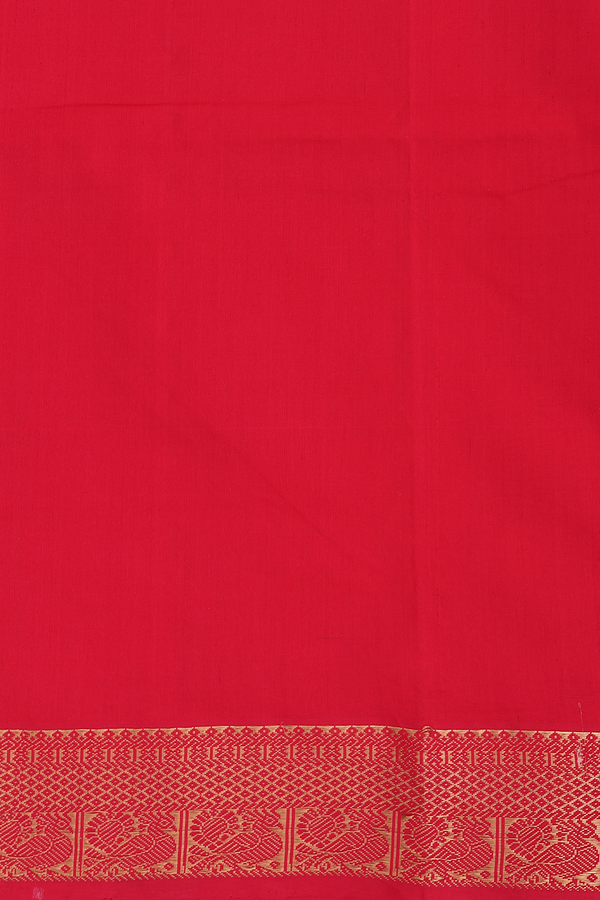 Silk Cotton Saree In Mustard Yellow With Paisley Buttas