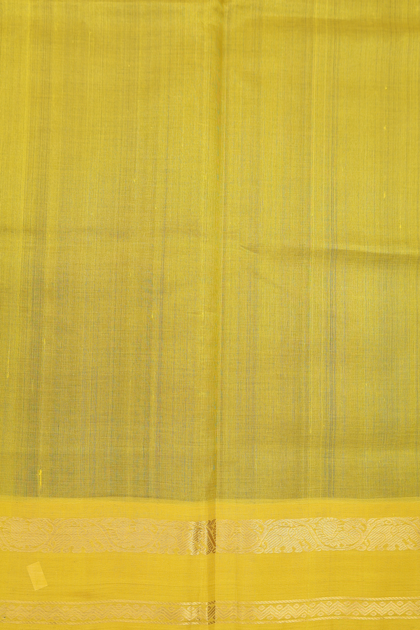 Silk Cotton Saree In Navy Blue With Contrast Border