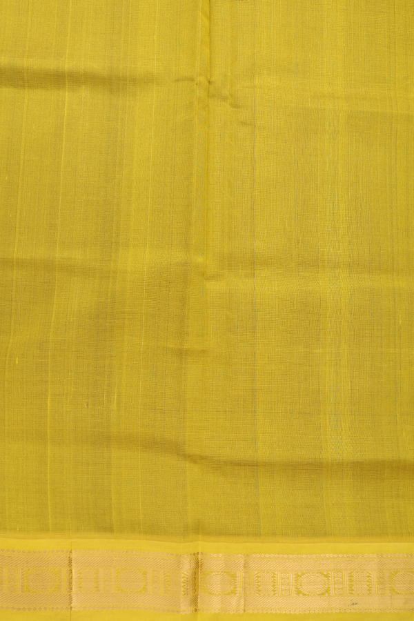 Silk Cotton Saree In Navy Blue With Stripes Design