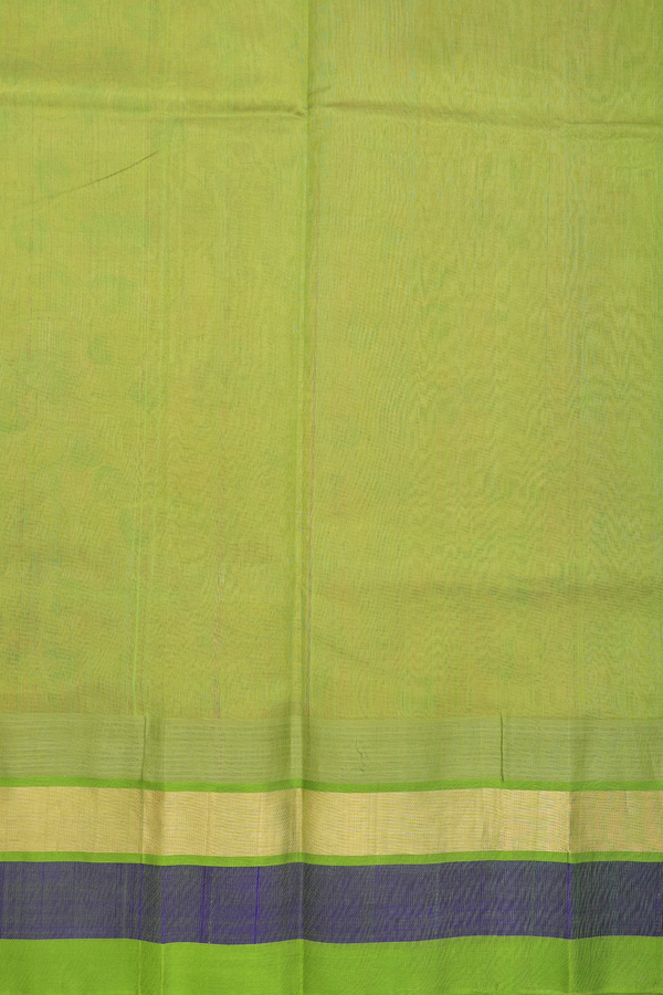 Silk Cotton Saree In Orange With Printed Design