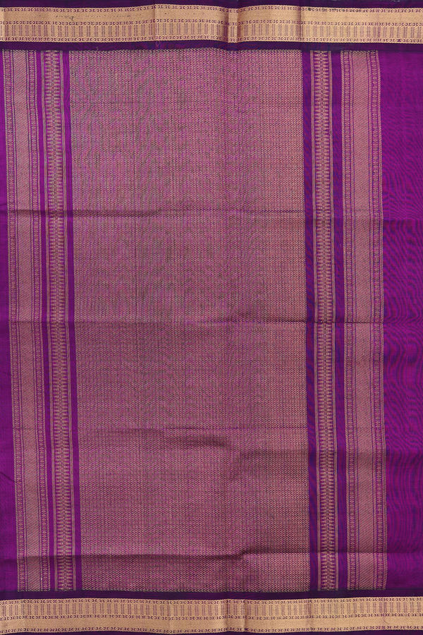 Silk Cotton Saree In Pastel Blue With Checks Design