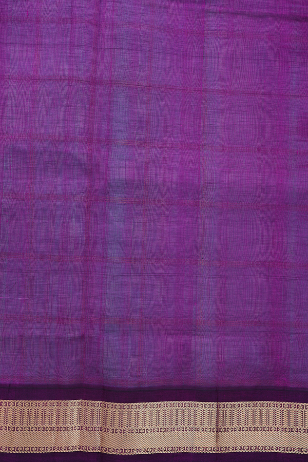 Silk Cotton Saree In Pastel Blue With Checks Design