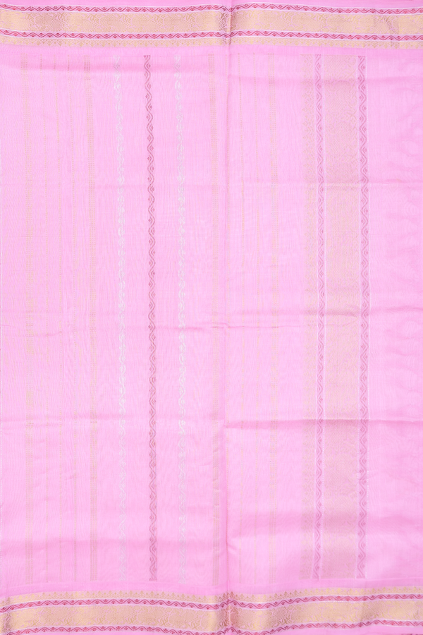 Silk Cotton Saree In Dual Tone With Stripes Design