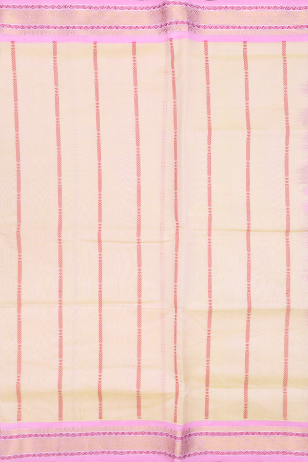 Silk Cotton Saree In Dual Tone With Stripes Design